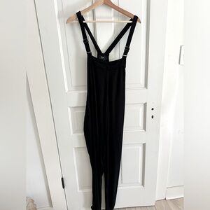 Baggy Maternity Black Overalls